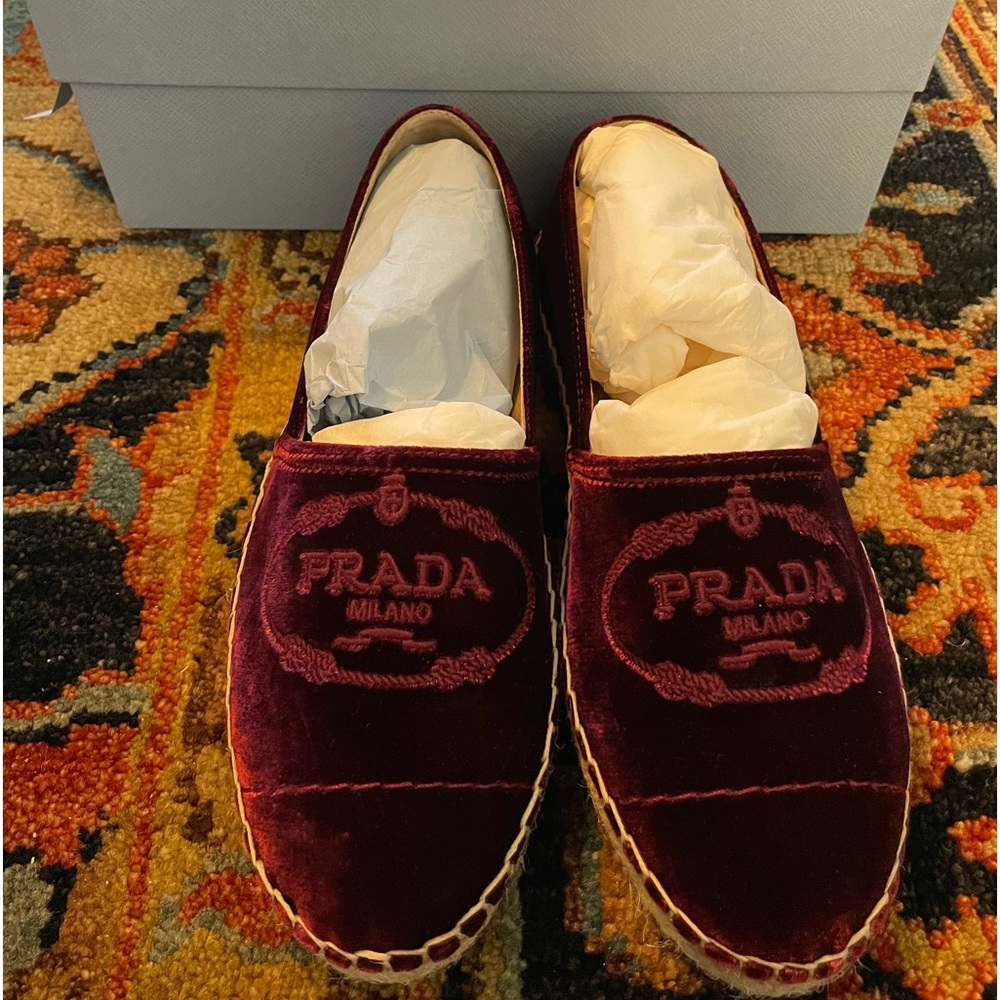 Prada velvet espadrille size 38
